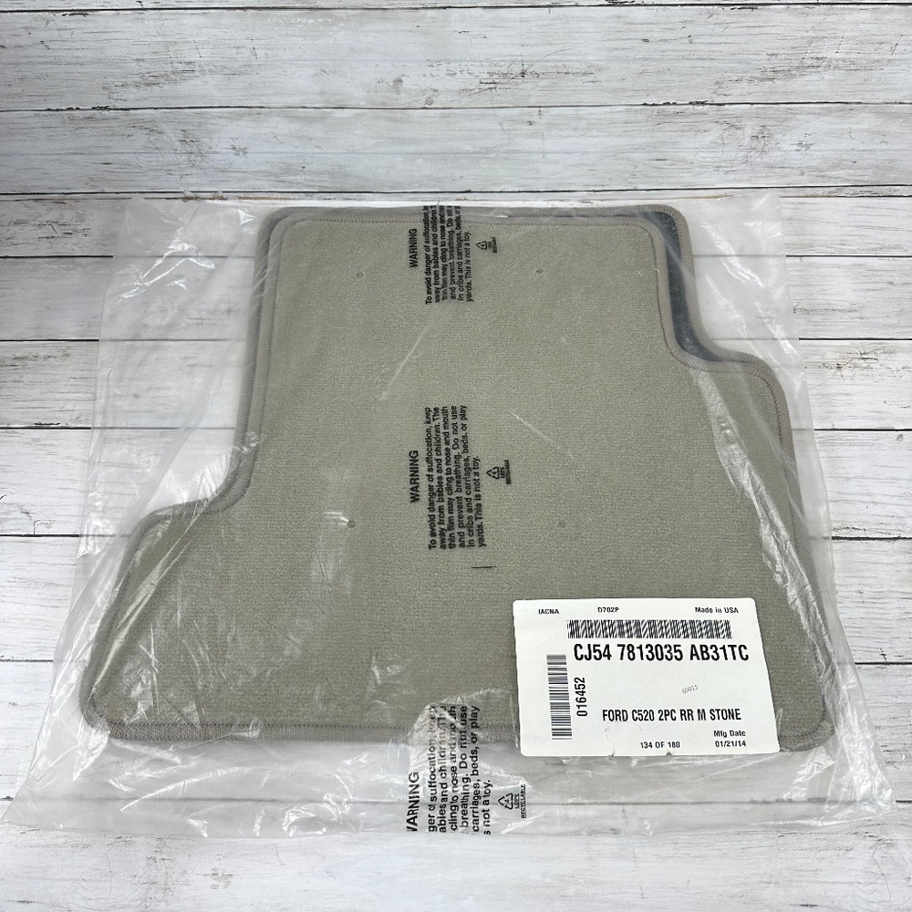Ford C520 Stone Tan 2 Piece Rear Floor Mat Set CJ54 7813005 AB31TC NOS   Conditi